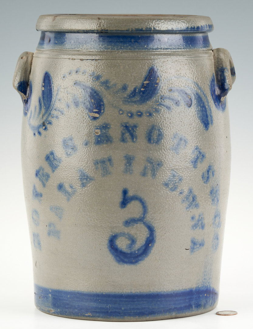Lot 1071: Boyers Knotts & Co., Palentine, WV 3- Gallon Jar