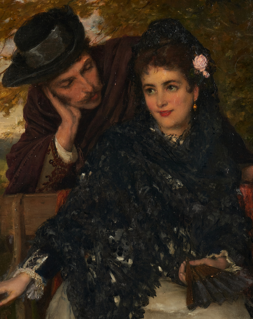 Lot 107: William Oliver O/C Painting, Spanish Lovers