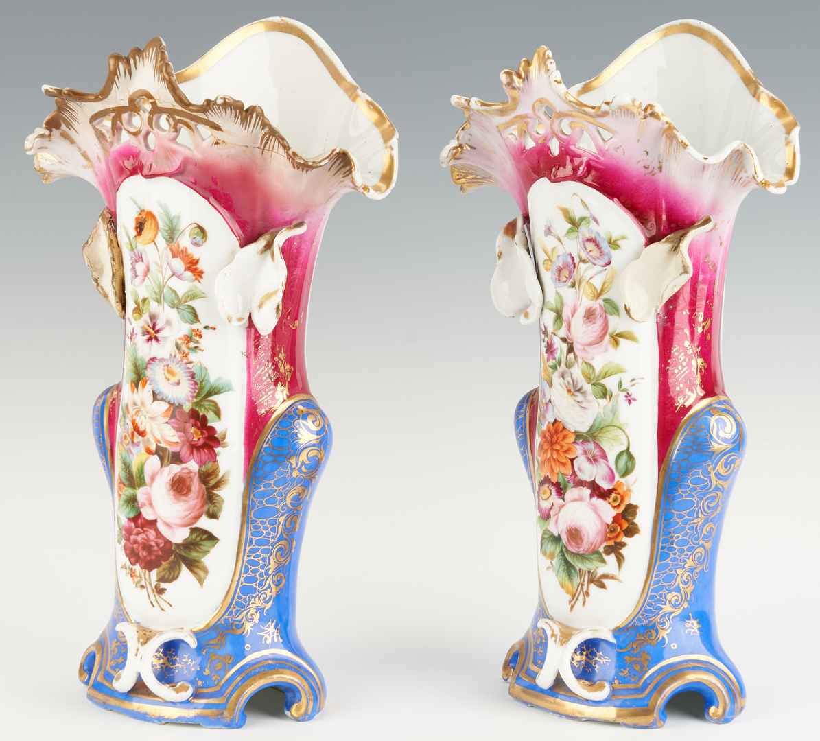 Lot 1089: 2 Pairs Old Paris Porcelain Vases