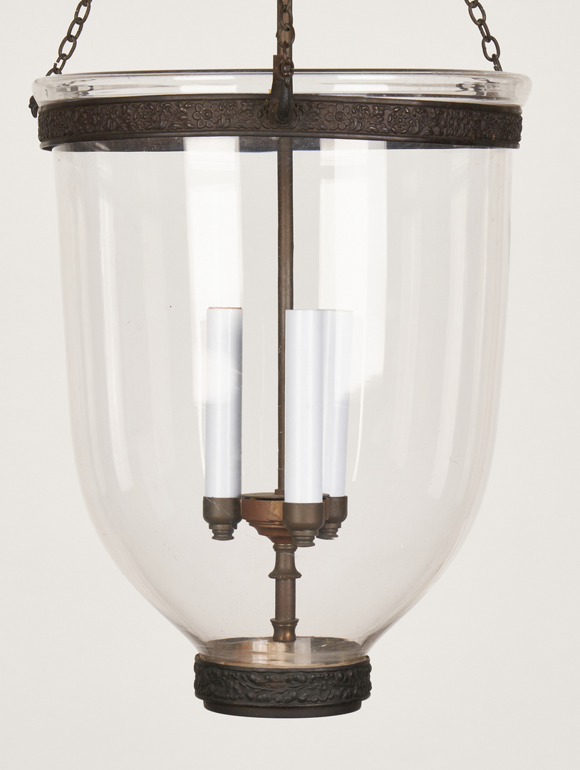 Lot 1113: 2 Bell Jar Lantern Chandeliers