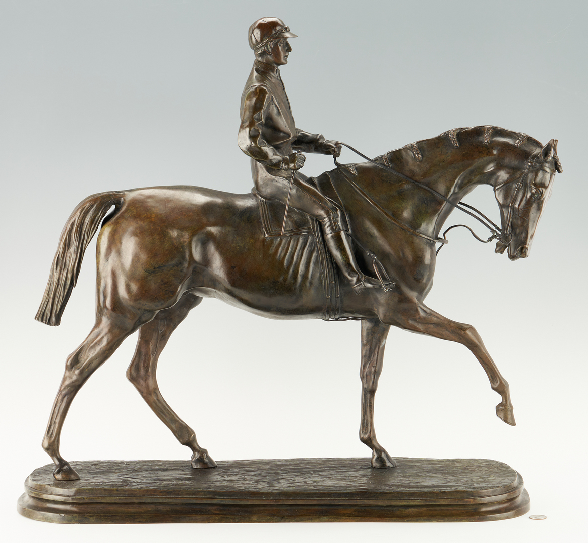 Lot 1119: After P.J. Mene, Bronze Sculpture Horse & Jockey