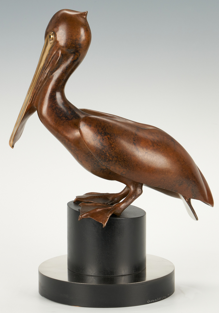 Lot 1120: Kim Donaldson Bronze Pelican and Spoonbill Sculpture