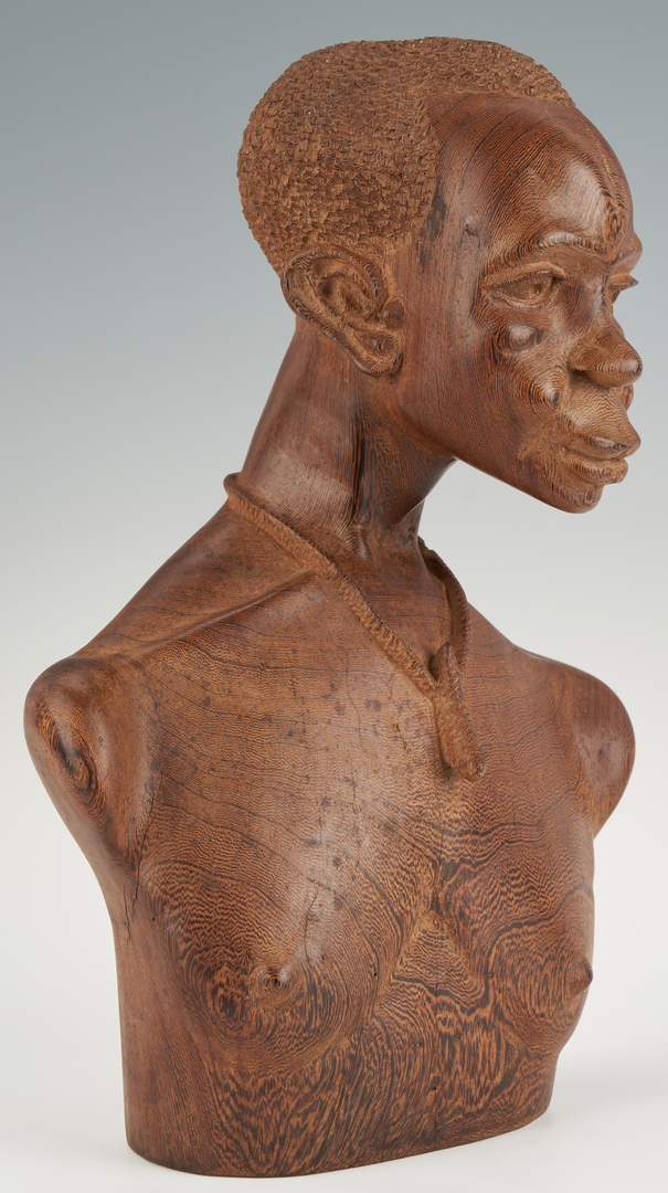 Lot 1122: Early 20th Cent. African Carved Wood Bust