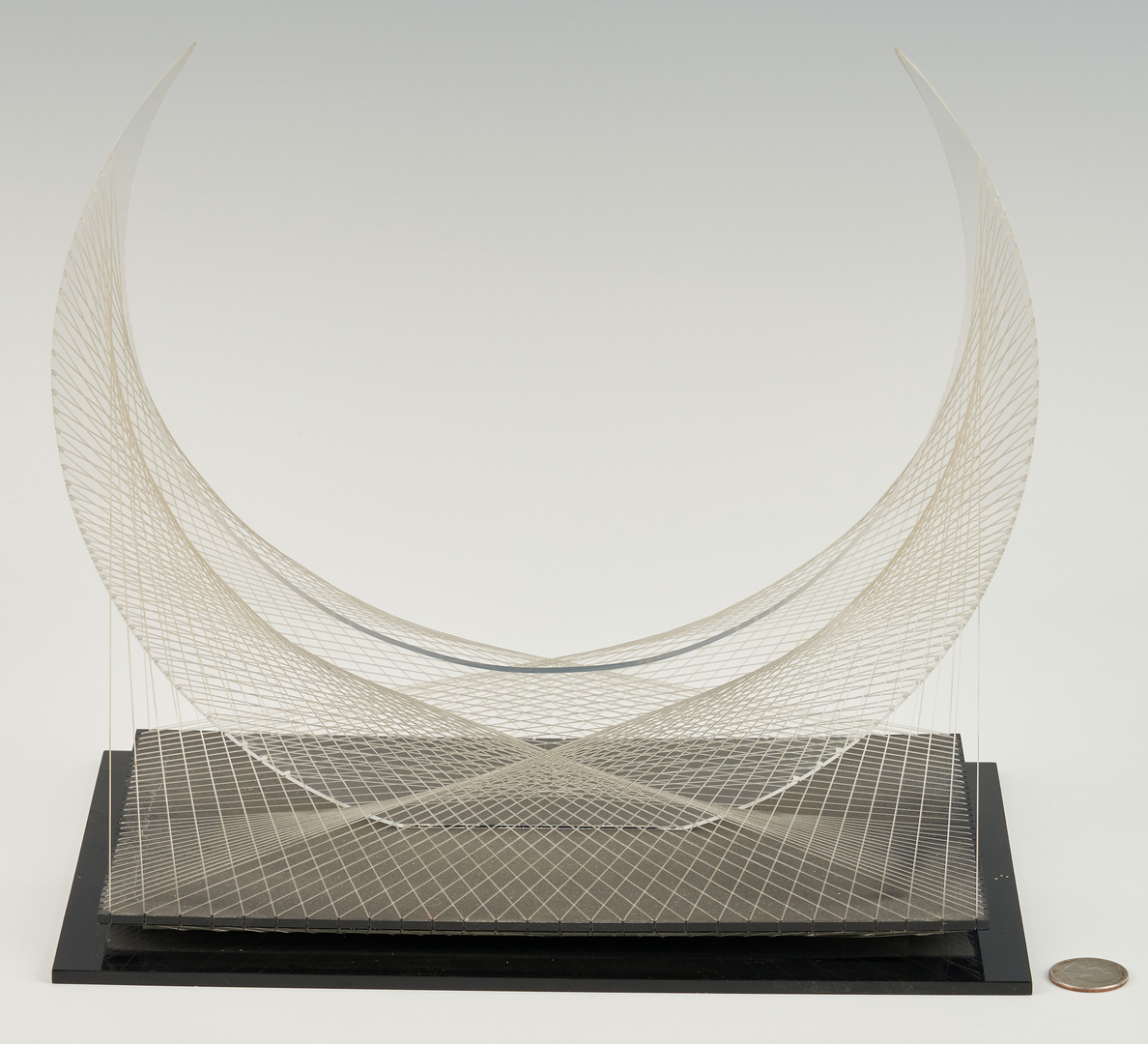 Lot 1123: Abstract Acrylic & Wire Sculpture, Crescent