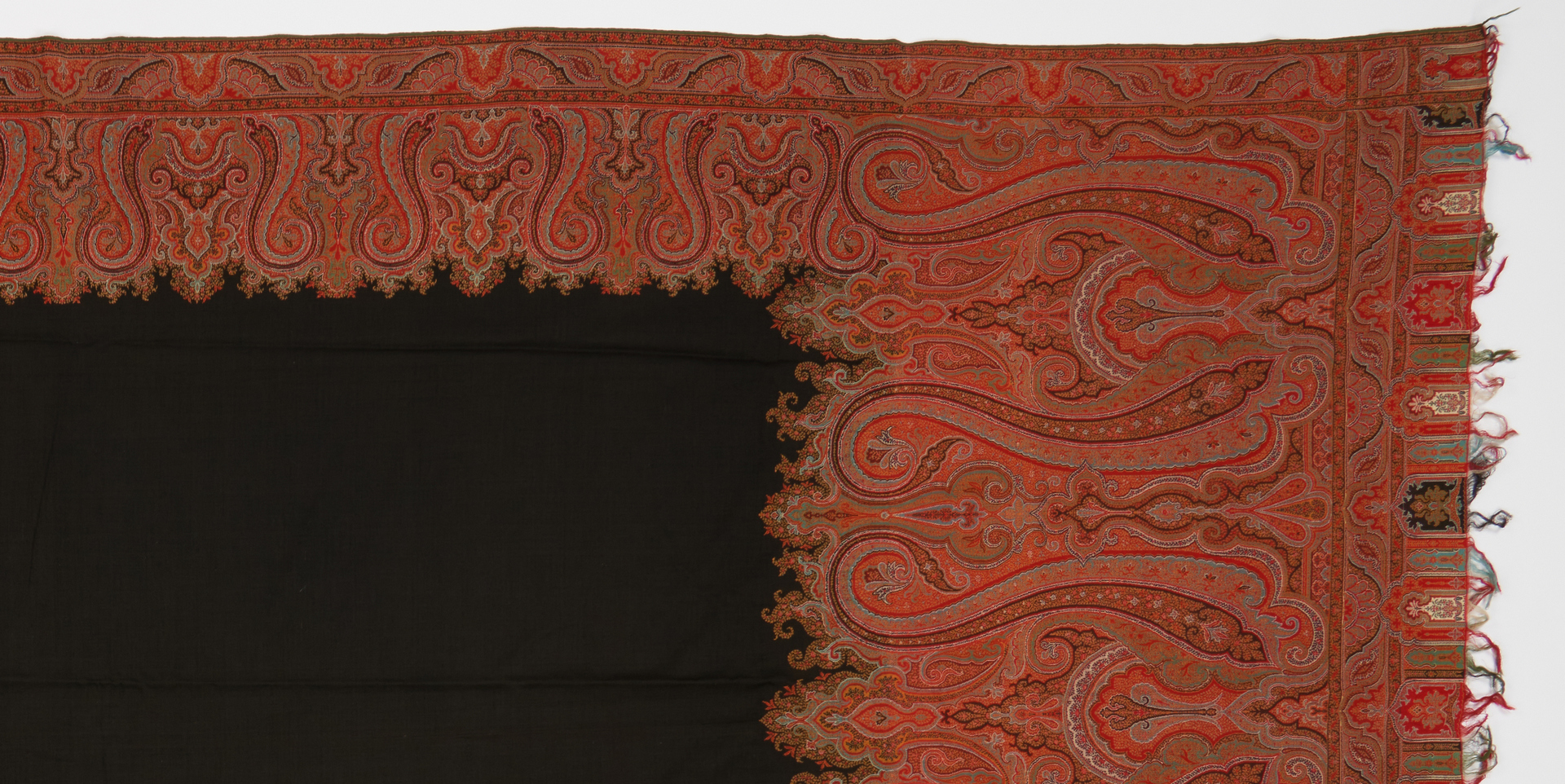 Lot 1142: Victorian Quilt and 2 Paisley Shawls