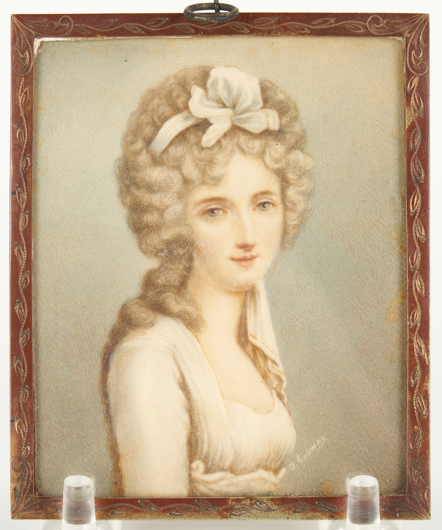 Lot 1147: 4 Signed Portrait Miniatures, incl. Lady Jane Grey