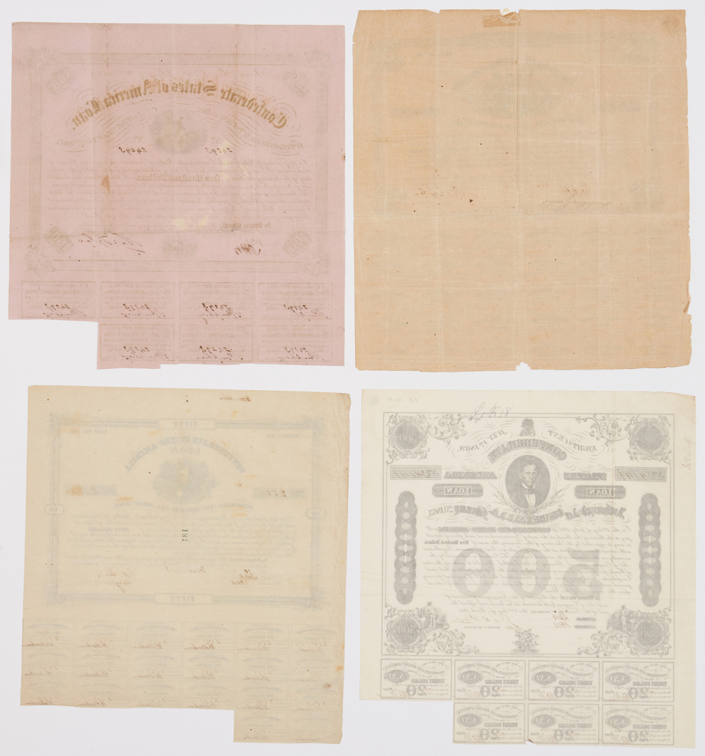 Lot 1154: 21 Civil War Era Paper Ephemera items, incl. CSA Obsolete Currency, Postal Covers