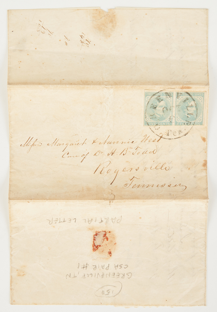 Lot 1154: 21 Civil War Era Paper Ephemera items, incl. CSA Obsolete Currency, Postal Covers