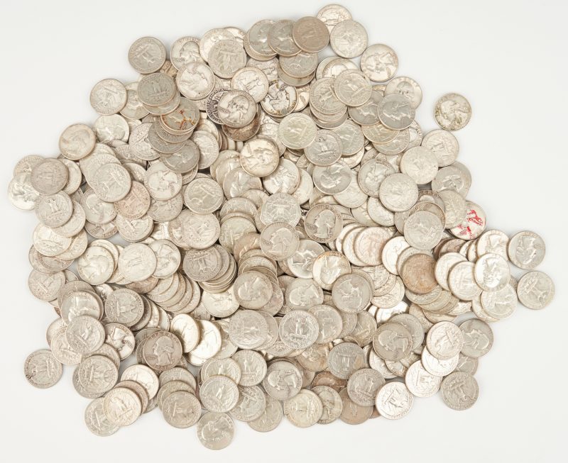 Lot 1157: 413 90% silver Washington Quarters, 1960-64