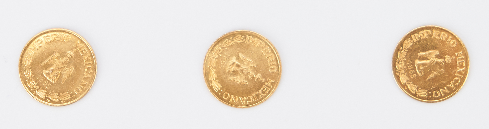 Lot 1163: 5 Mexican Restrike Gold Coins, incl. 1945-55 Pesos