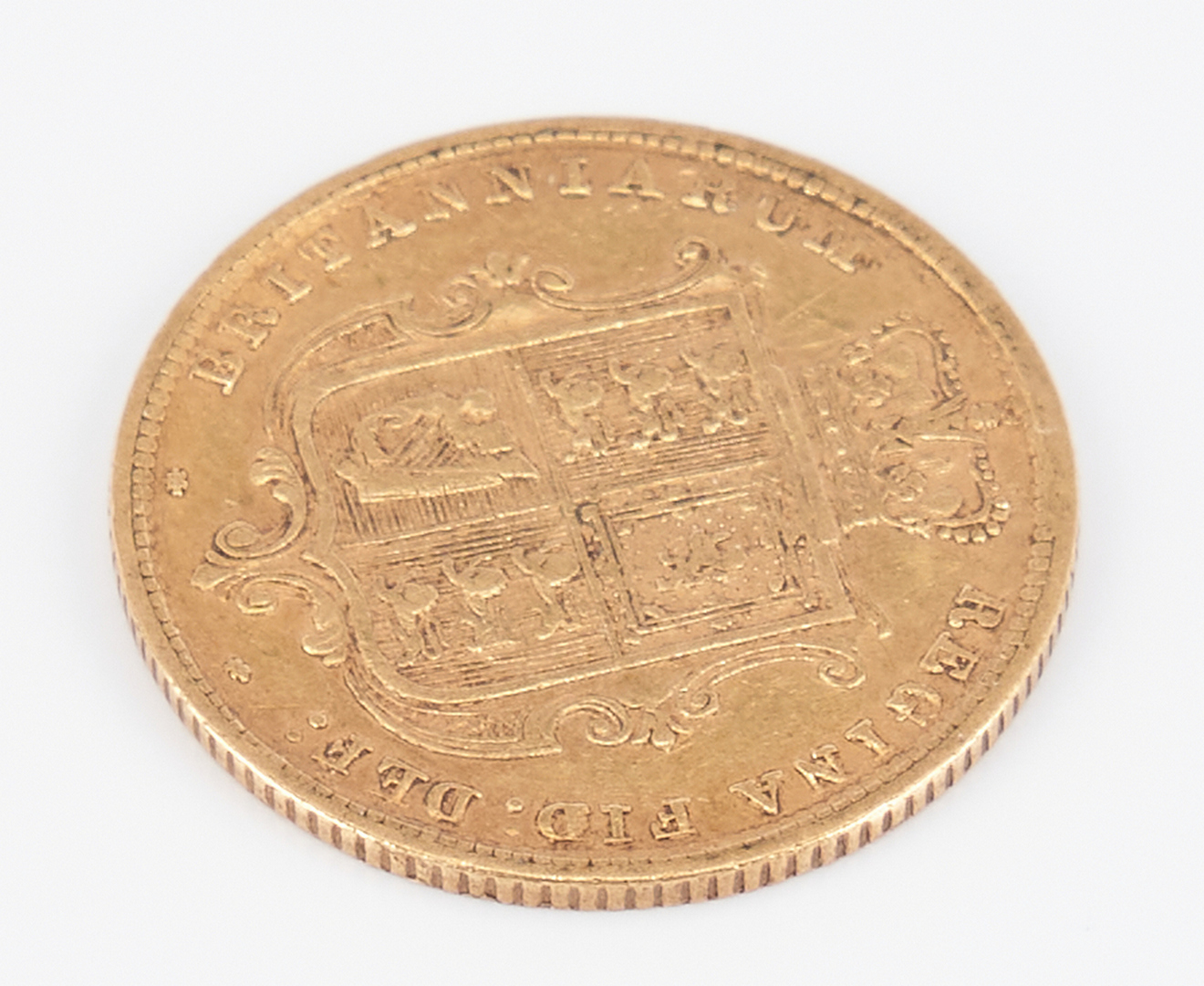 Lot 1165: 1883 London Mint Victoria 'Shield' Half Sovereign Gold Coin