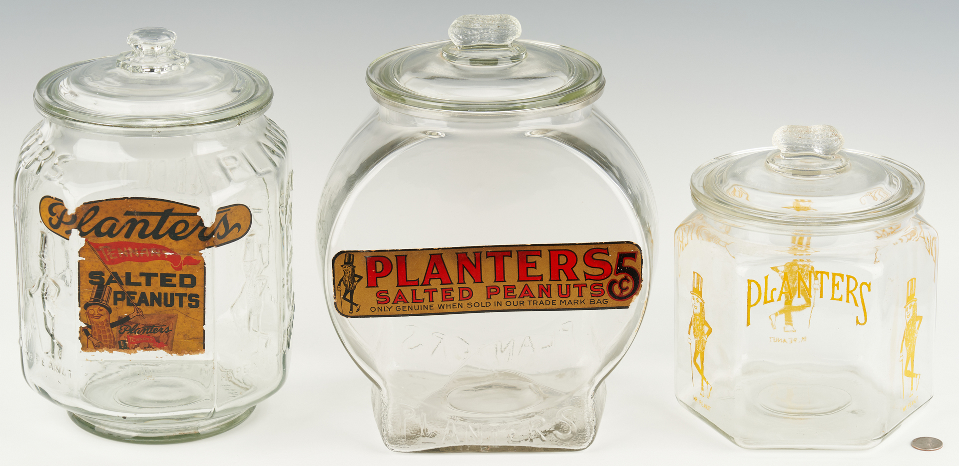 Lot 1176: 3 Planters Peanuts Advertising Jars