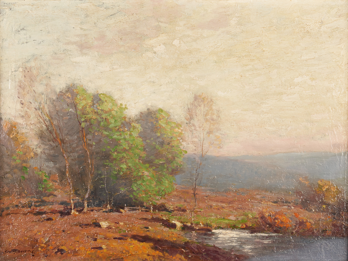 Lot 119: George Matthew Breustle O/C Painting, Impressionist Landscape