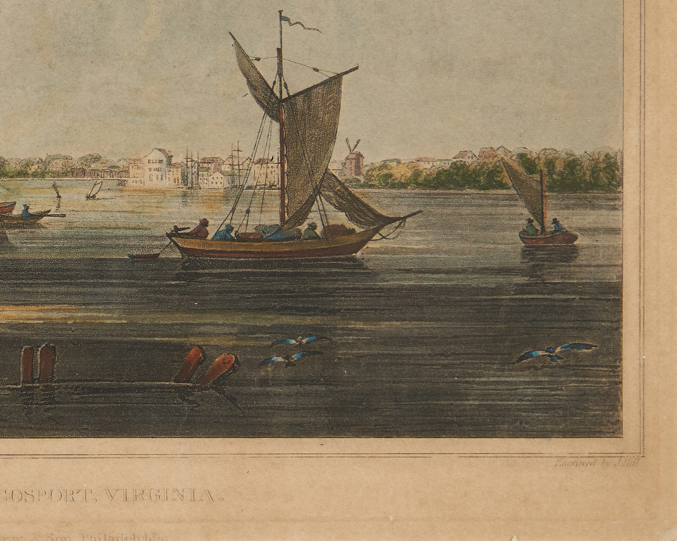 Lot 127: View of Norfolk from Cosport Virginia c. 1820