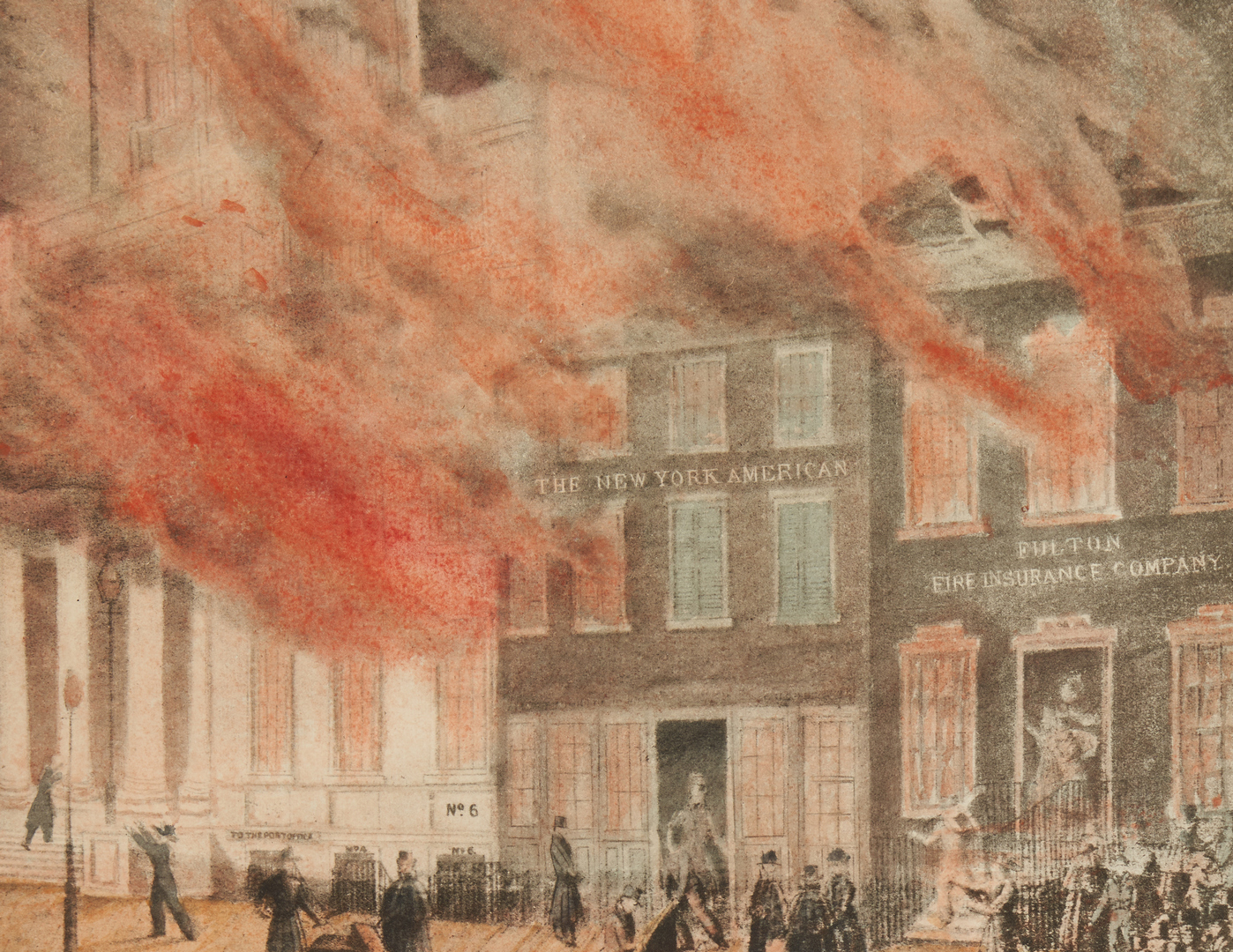 Lot 128: Burning of the NY Merchant's Exchange, 1909 lithograph