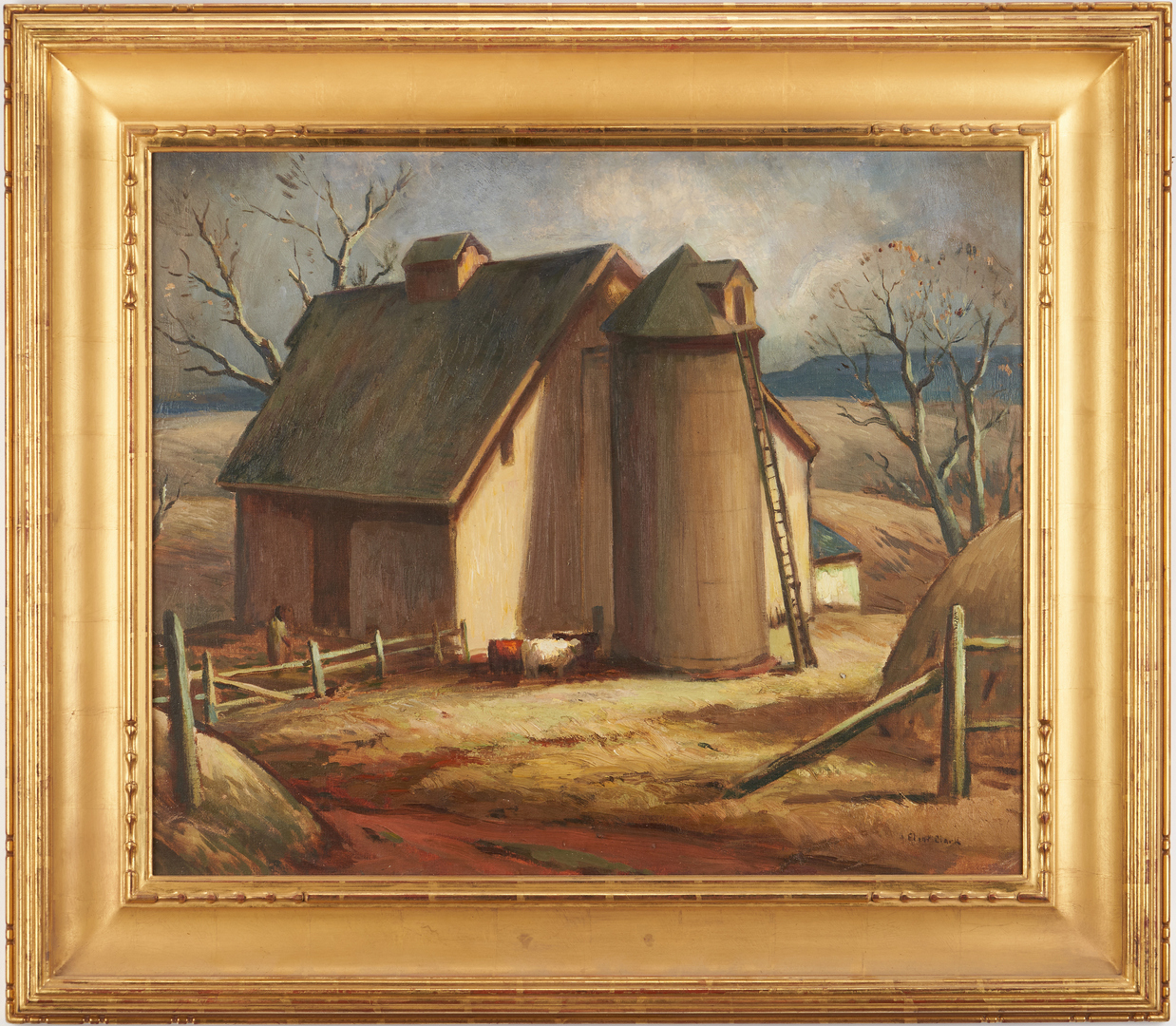 Lot 138: Eliot Clark O/C Painting, Virginia Barn