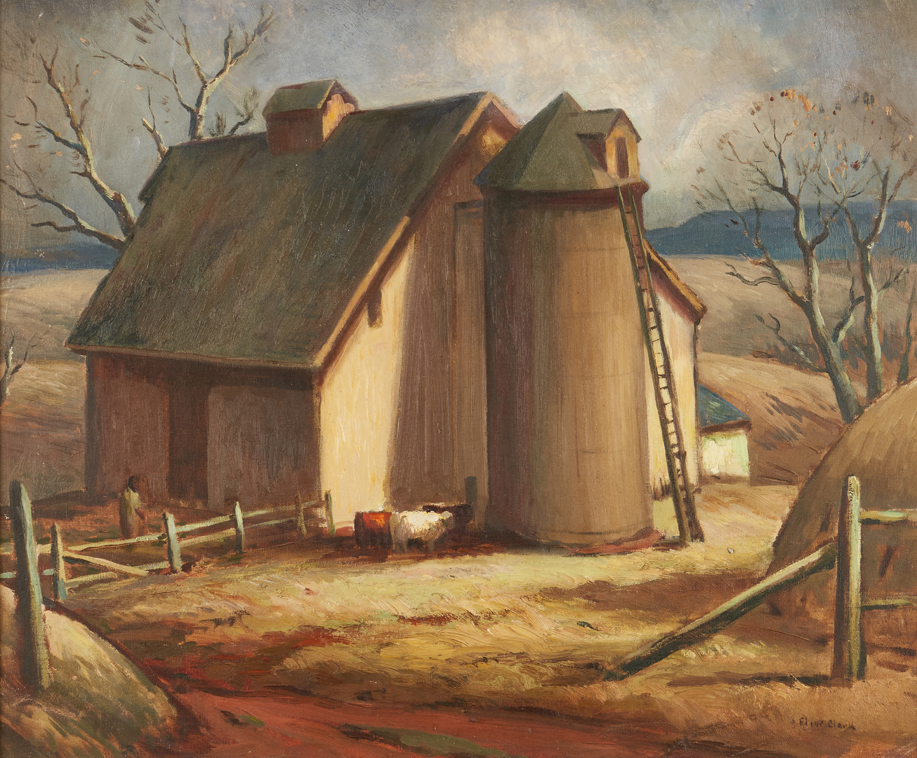 Lot 138: Eliot Clark O/C Painting, Virginia Barn