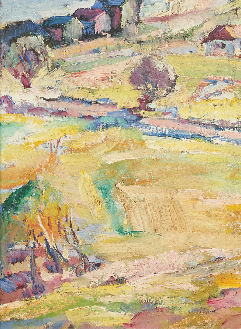 Lot 139: Omer Lassonde O/B Painting, Idyllic Landscape