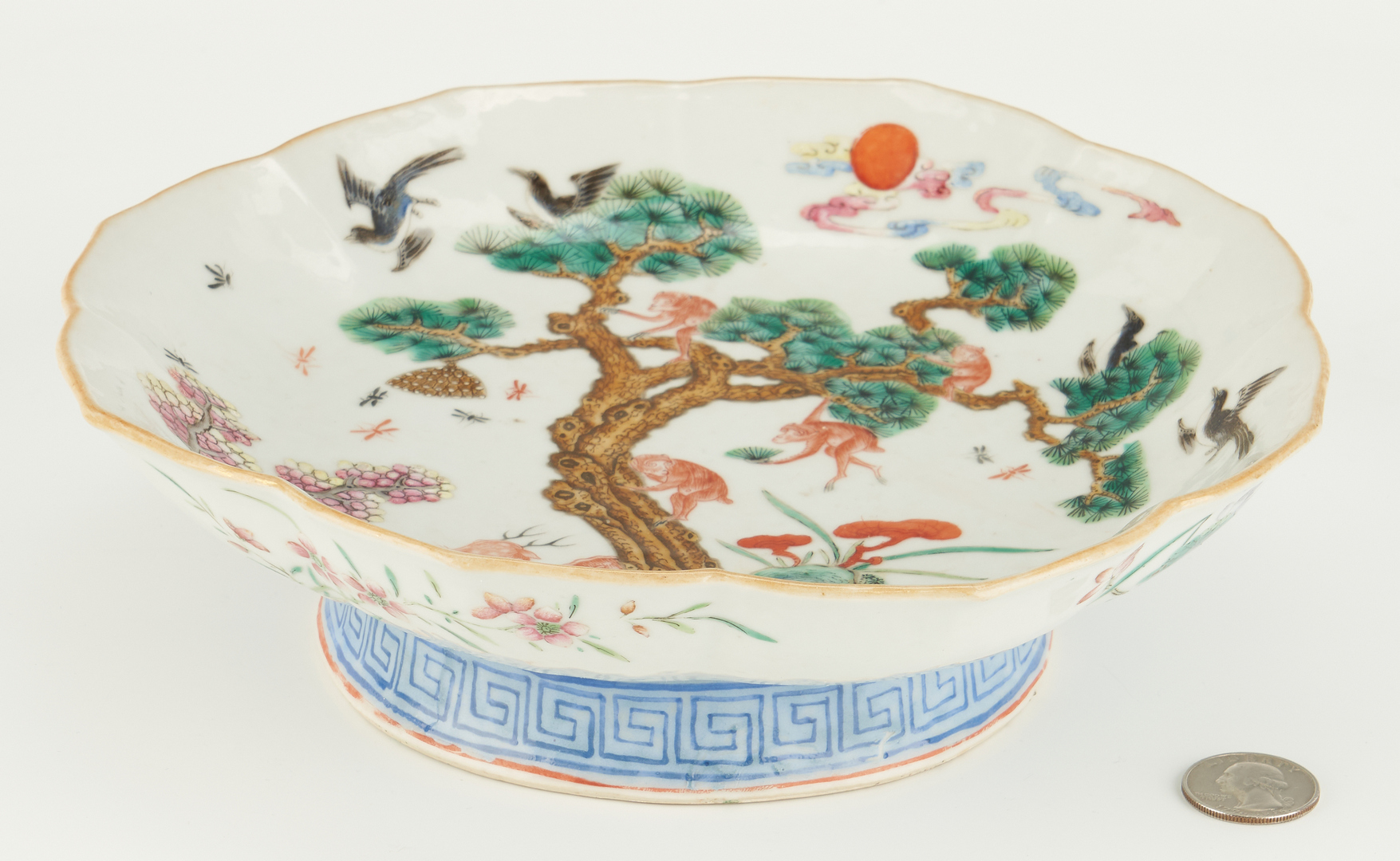 Lot 13: Dish with Monkey, Deer, & Wasp, Xianfeng