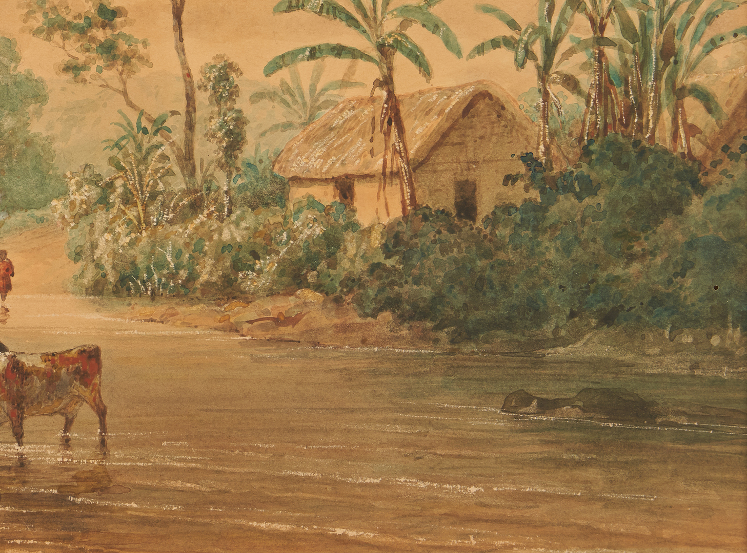 Lot 141: M.J. Cazabon 19th C. Watercolor Landscape, Trinidad