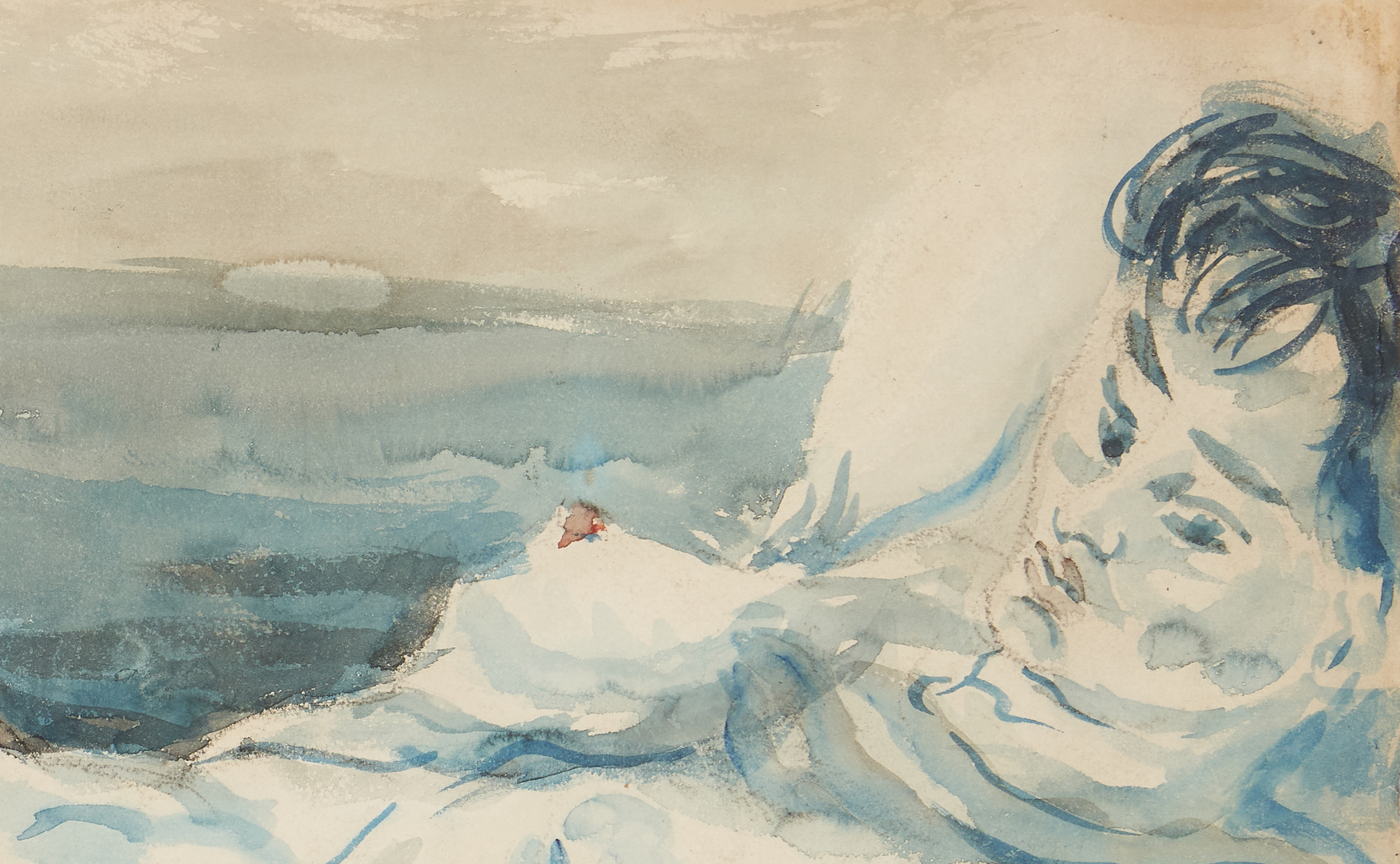 Lot 142: Joseph Delaney Watercolor of a Nude Woman
