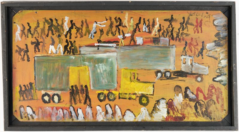 Lot 148: Purvis Young Outsider Art Painting, Assemblage