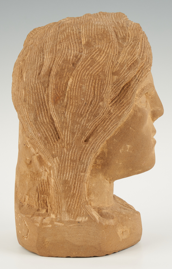 Lot 155: Popeye Reed Carved Female Head & Plaque