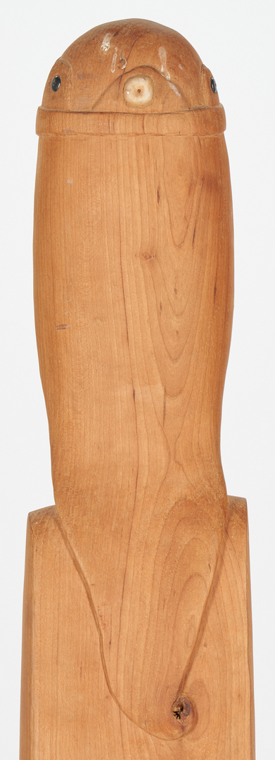 Lot 158: Olen Bryant Tall Wood Sculpture With Crown