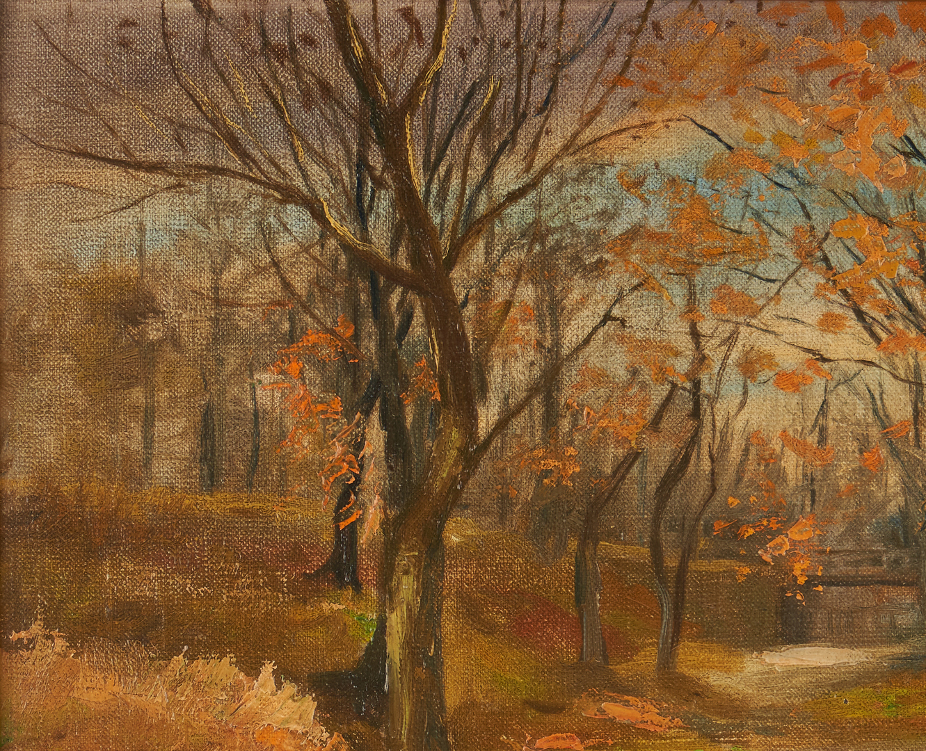 Lot 174: Cornelius Hankins O/C, Autumn Landscape w/ Creek
