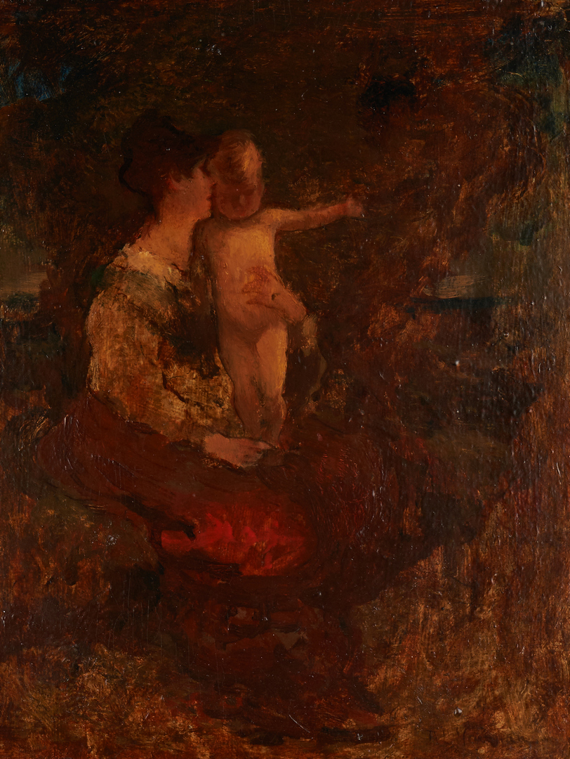 Lot 176: Robert Loftin Newman Exhibited Painting, "Mother and Child"