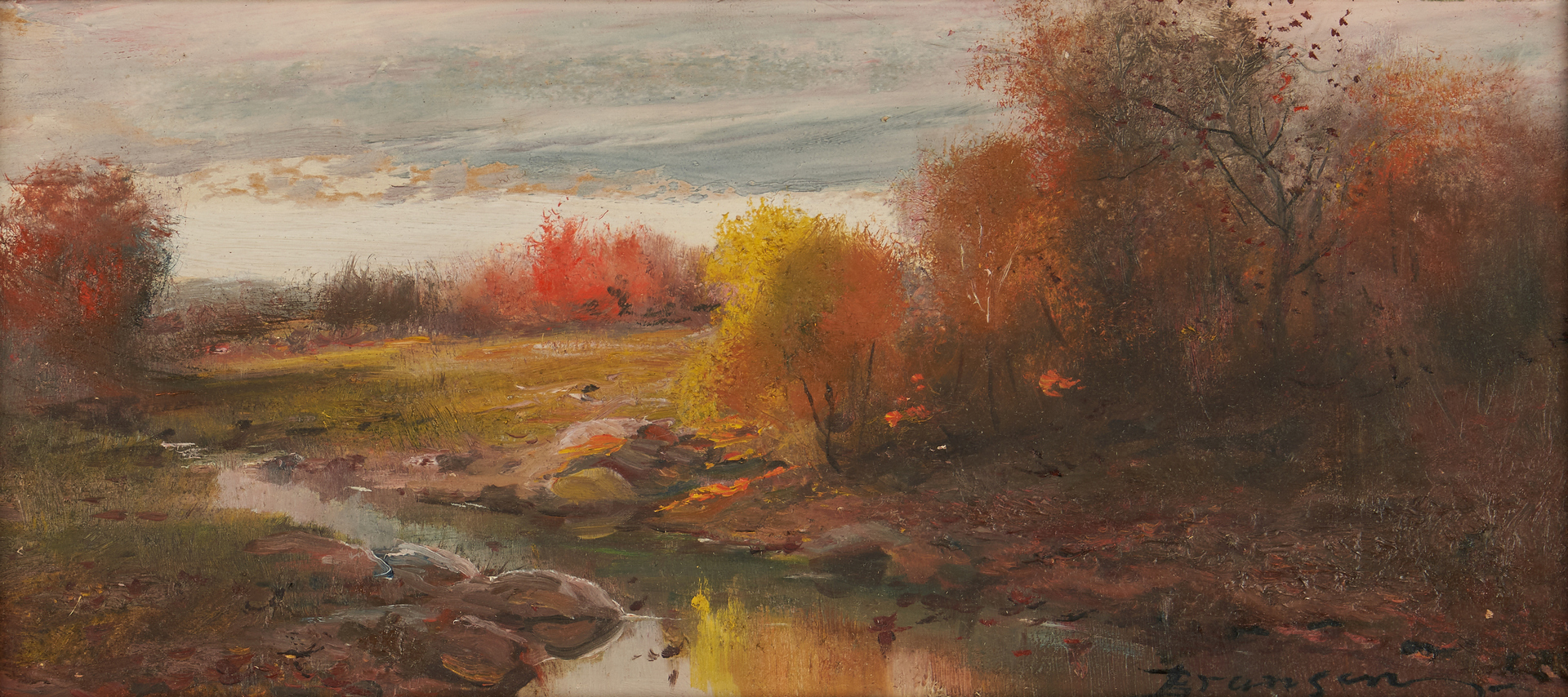 Lot 179: Lloyd Branson Oil on Cardstock Landscape Painting