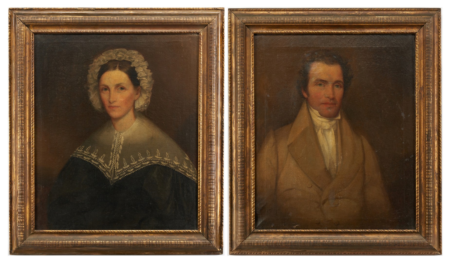 Lot 182: Pair of Early East TN O/C Portraits