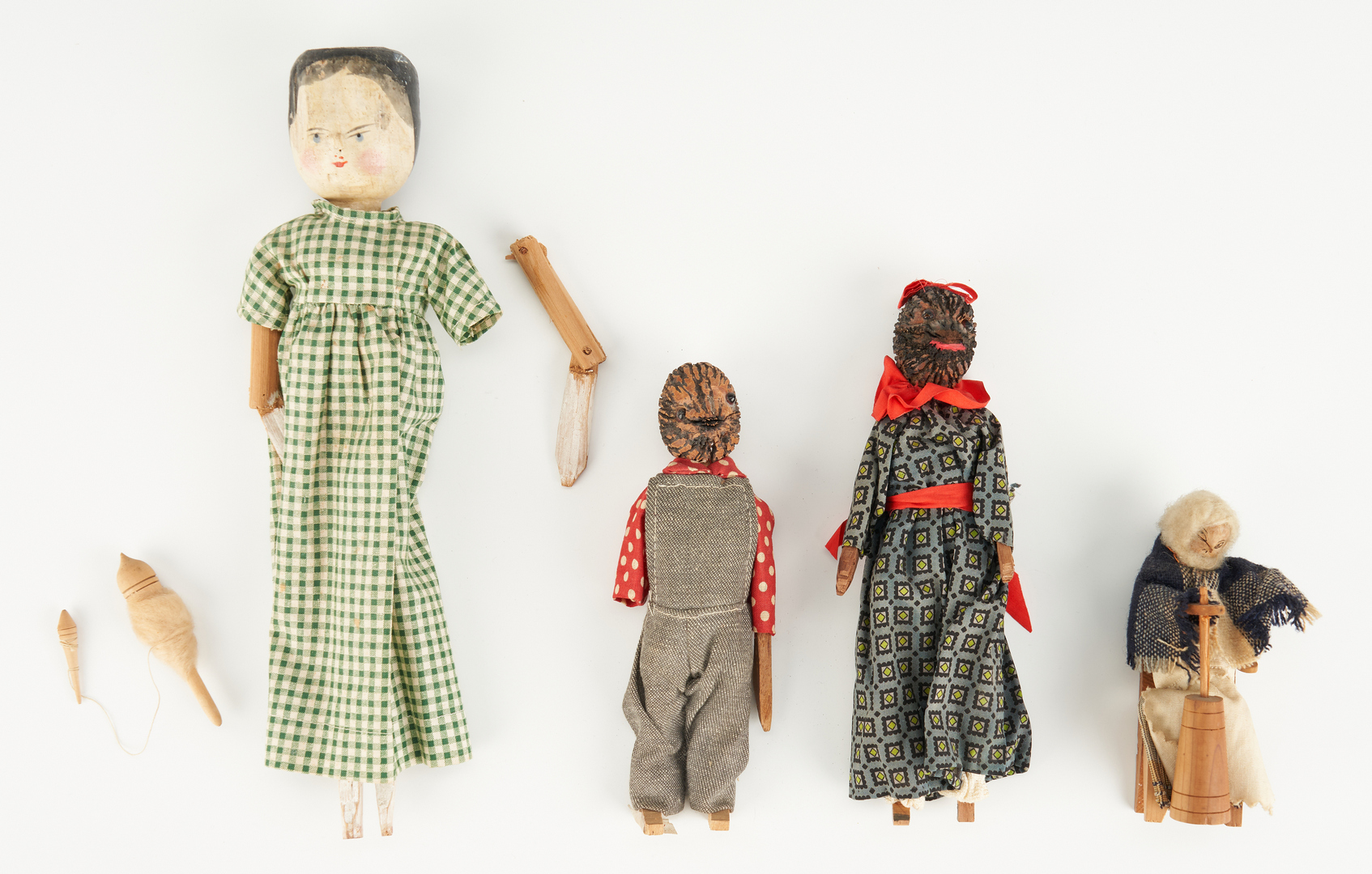 Lot 199: 6 Southern Folk Art Dolls, incl. Helen Bullard