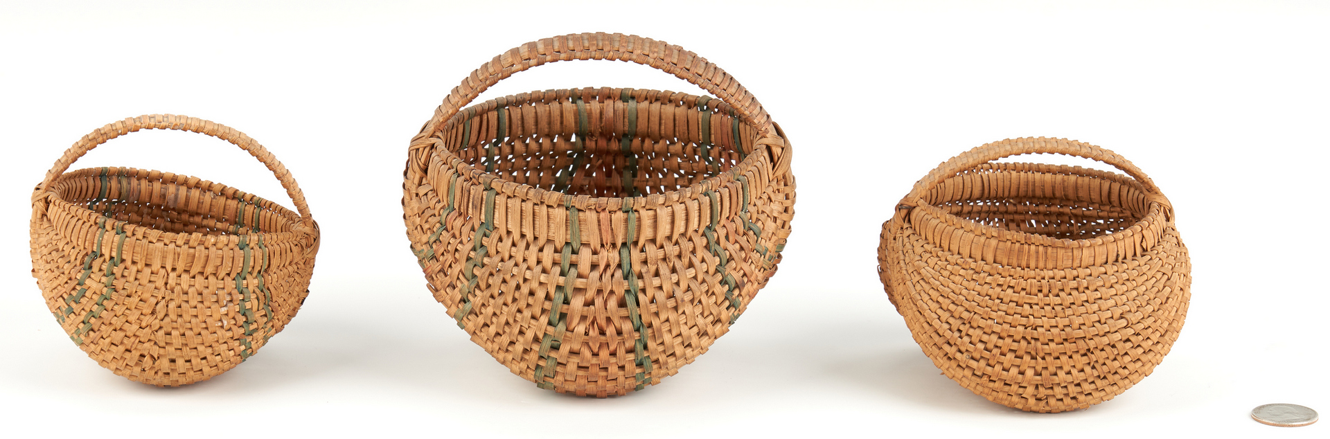 Lot 203: 3 Miniature Virginia Buttocks Baskets