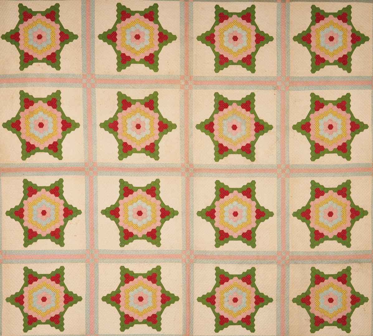 Lot 206: TN or GA Honeycomb Pattern Quilt