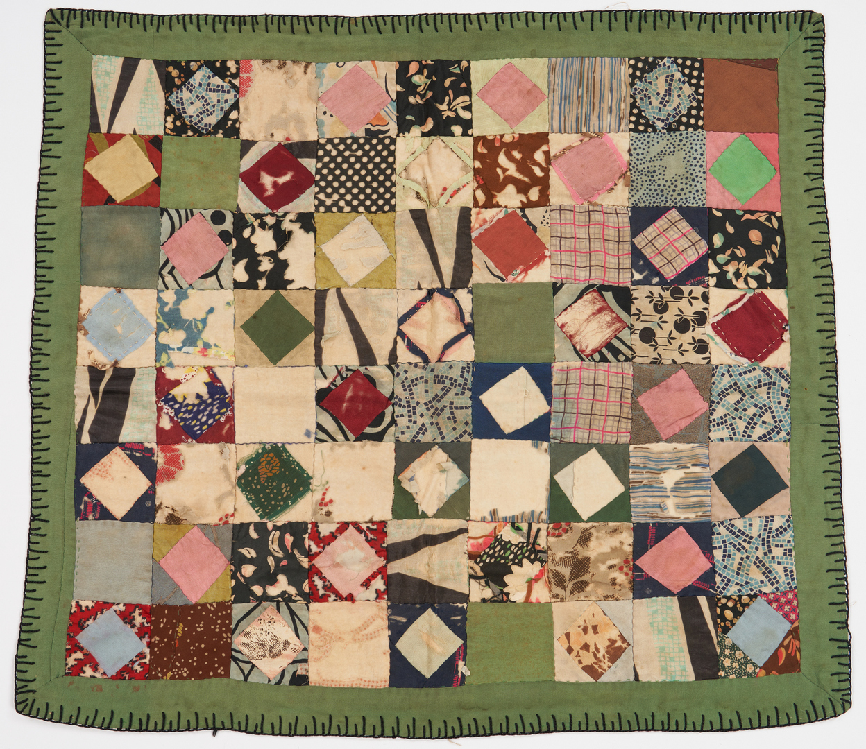 Lot 208: Brackney Family Quilt w/ tulip & 2 quilt mats
