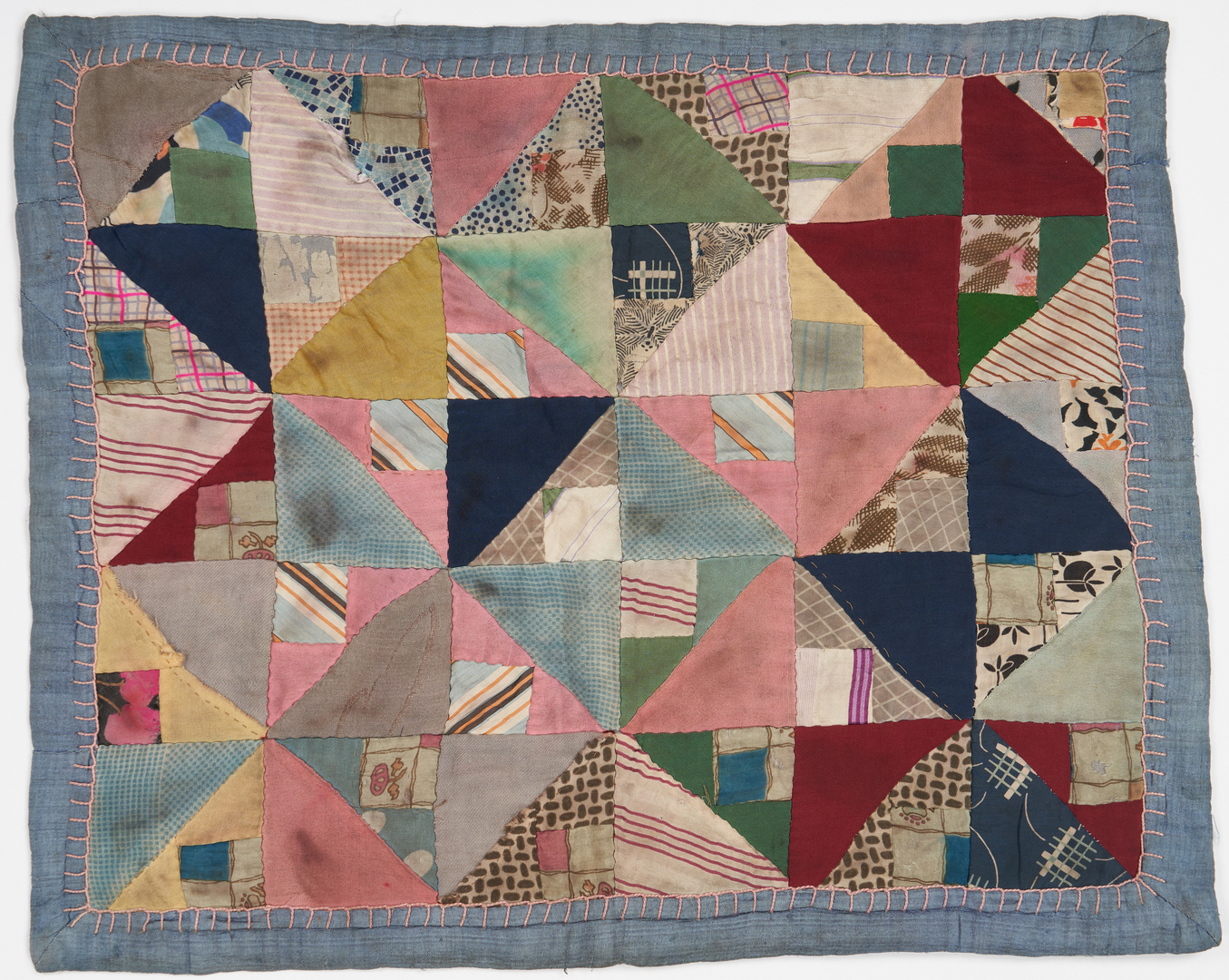 Lot 208: Brackney Family Quilt w/ tulip & 2 quilt mats