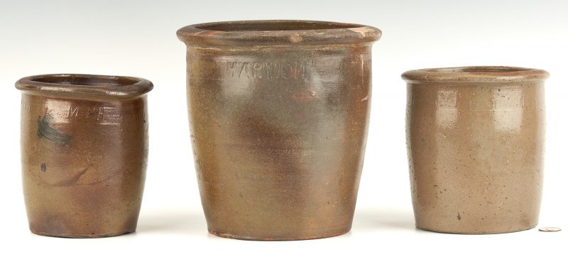 Lot 212: 3 Greene County, TN Pottery Jars by Harmon