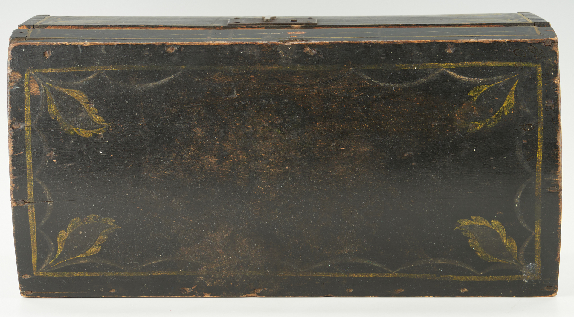 Lot 225: Dome Top Paint Decorated Box