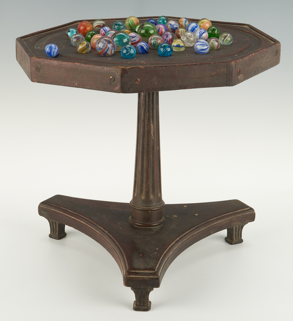 Lot 227: Solitaire Marble Game Table w/ Marbles