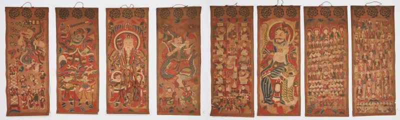 Lot 22: 8 Chinese Yao Ceremonial Temple Scroll Paintings