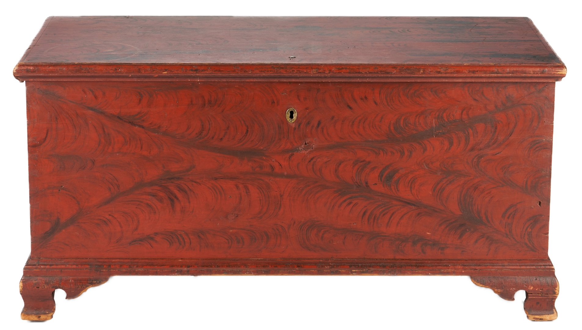 Lot 231: American Painted Blanket Chest with Fraktur