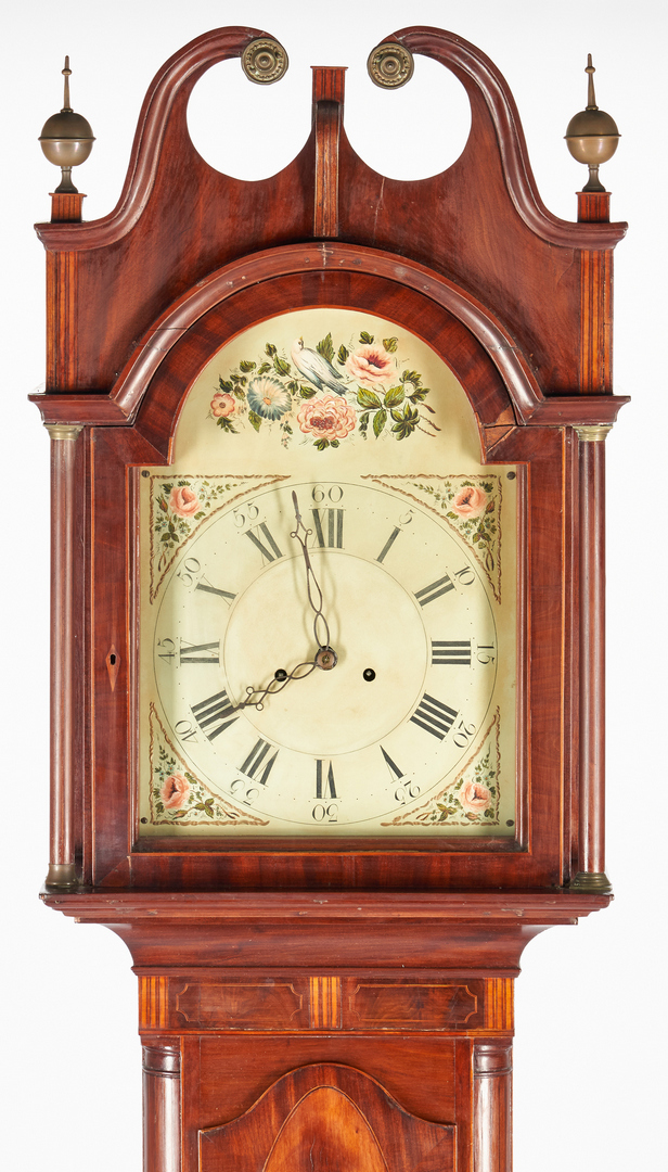Lot 233: American Federal Inlaid Tall Case Clock, Poss. NJ
