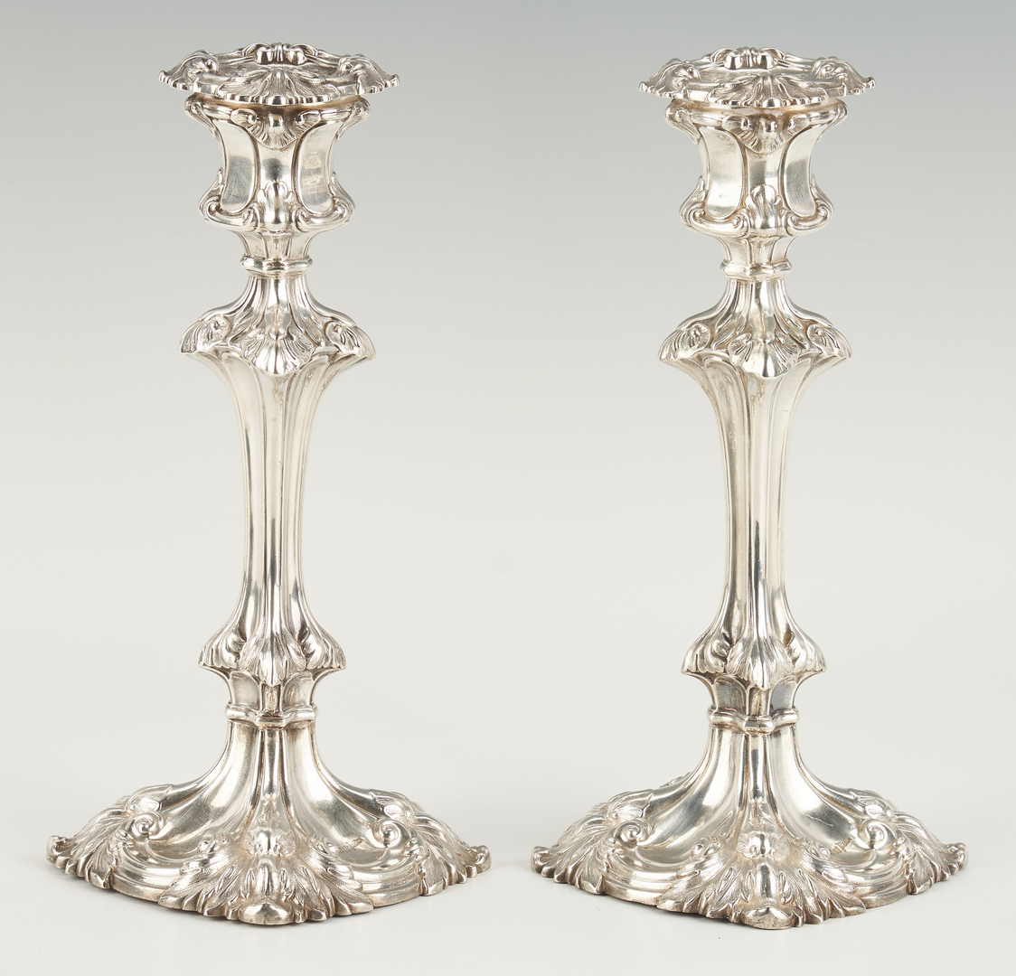 Lot 278: 4 English Sterling Silver Items, incl. Candlesticks