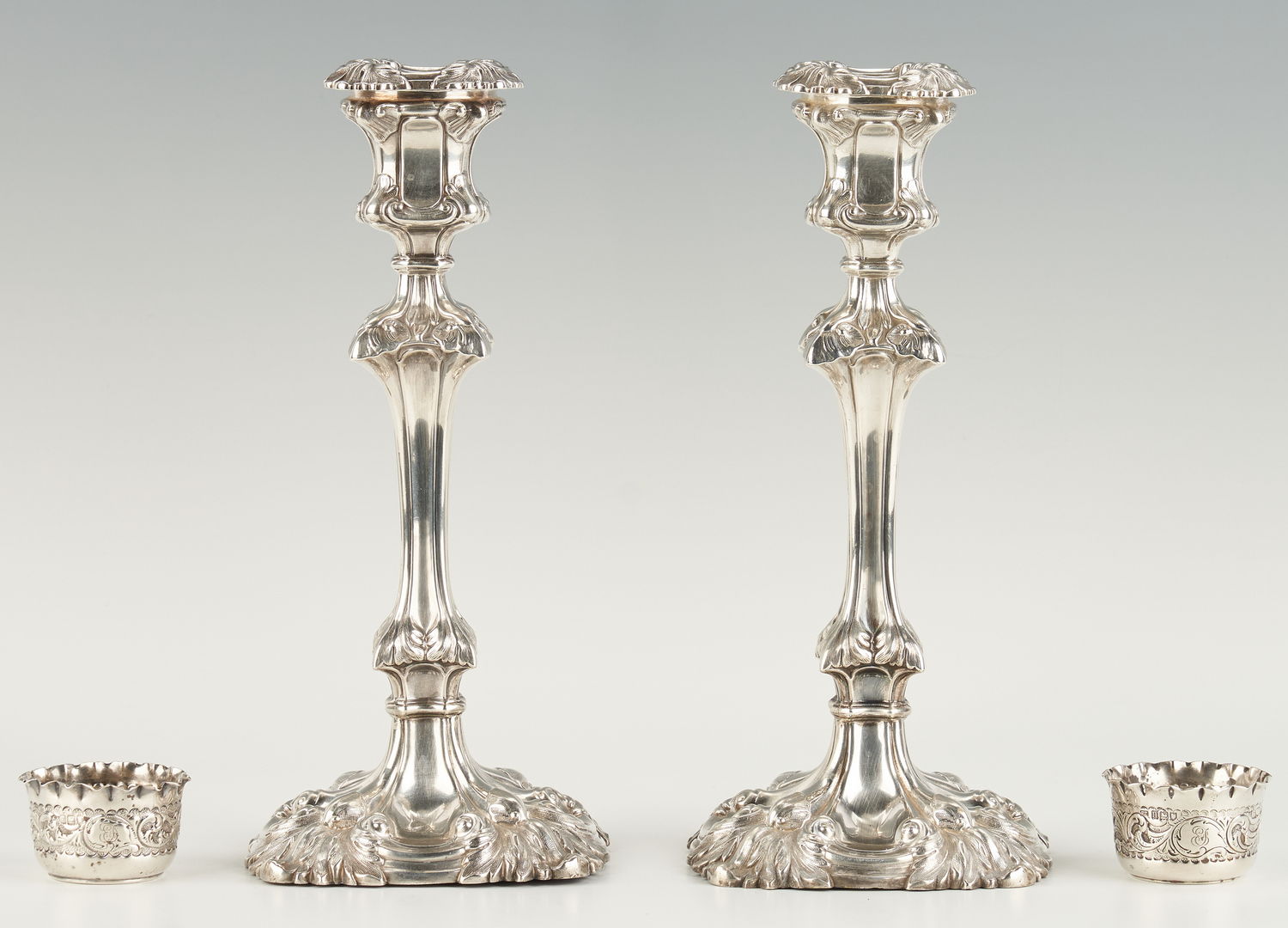 Lot 278: 4 English Sterling Silver Items, incl. Candlesticks