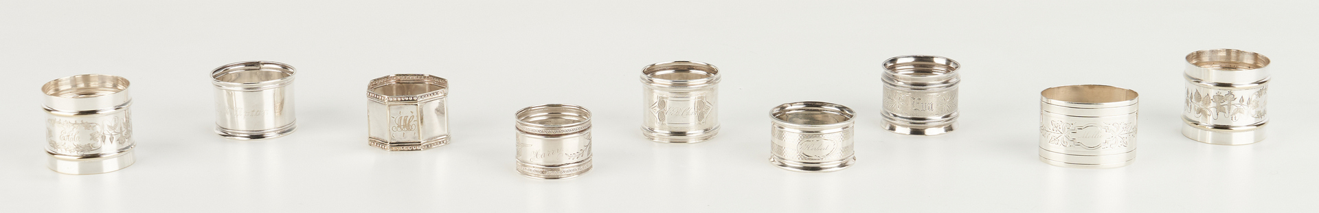 Lot 280: 29 Assorted Silver Napkin Rings