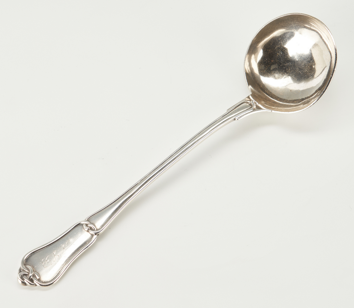 Lot 281: French 1st Standard Silver Lover's Knot Ladle plus 2 Continental Spoons