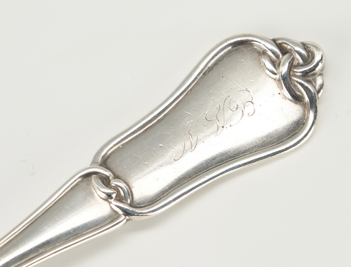 Lot 281: French 1st Standard Silver Lover's Knot Ladle plus 2 Continental Spoons