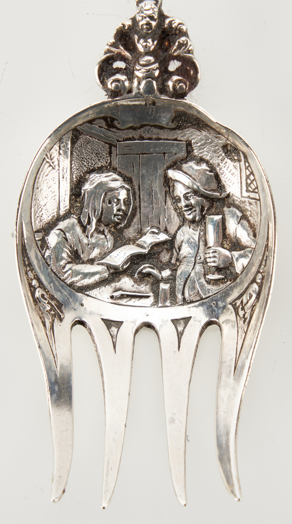 Lot 282: 11 Pcs. Continental Silver incl. Dutch Figural Spoons