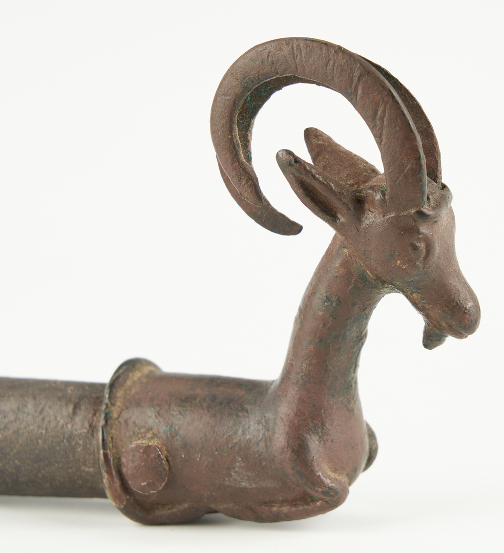 Lot 28: Luristan Whetstone with Bronze Ibex Handle
